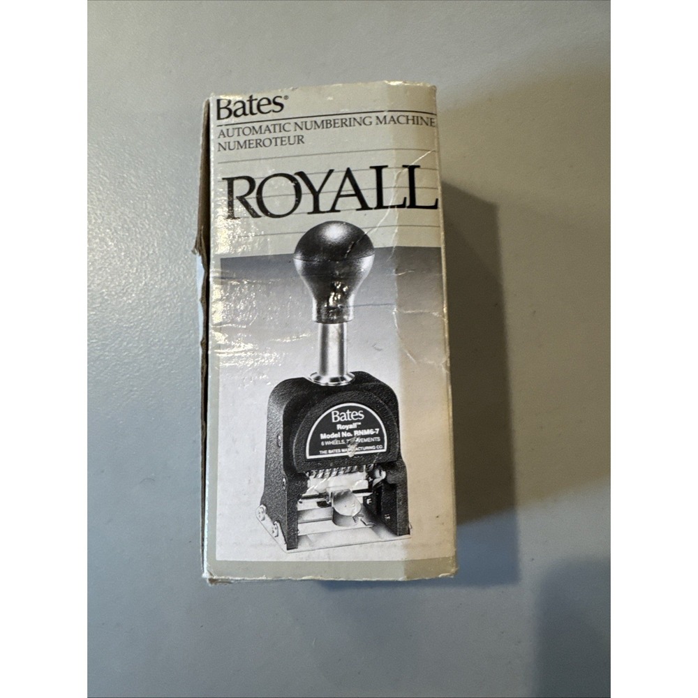 Vintage Bates Royall Numbering Machine Model RNM6-7 NIP